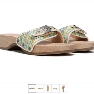 DR. SCHOLL’S Original Collection Wooden Exercise Sandals tweed BNIB Sz 7 $150